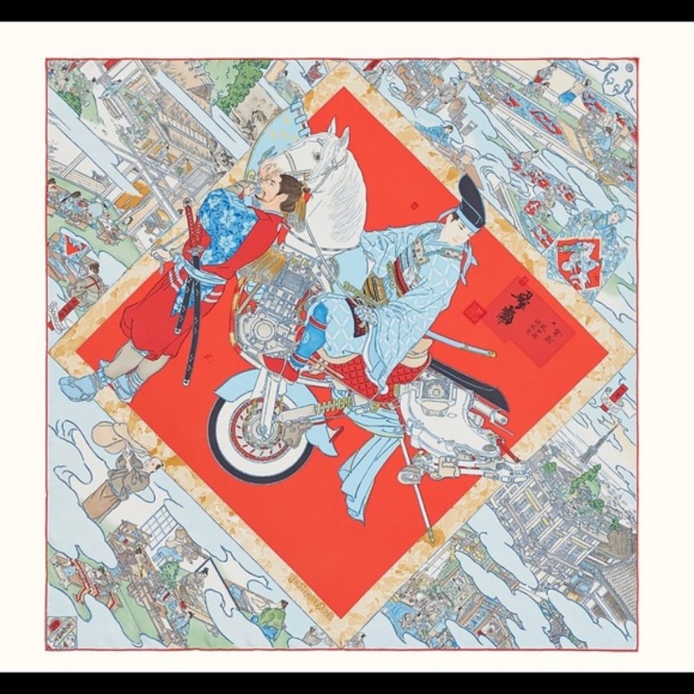 👘 NEW Hermes Silk Scarf by Akira Yamaguchi